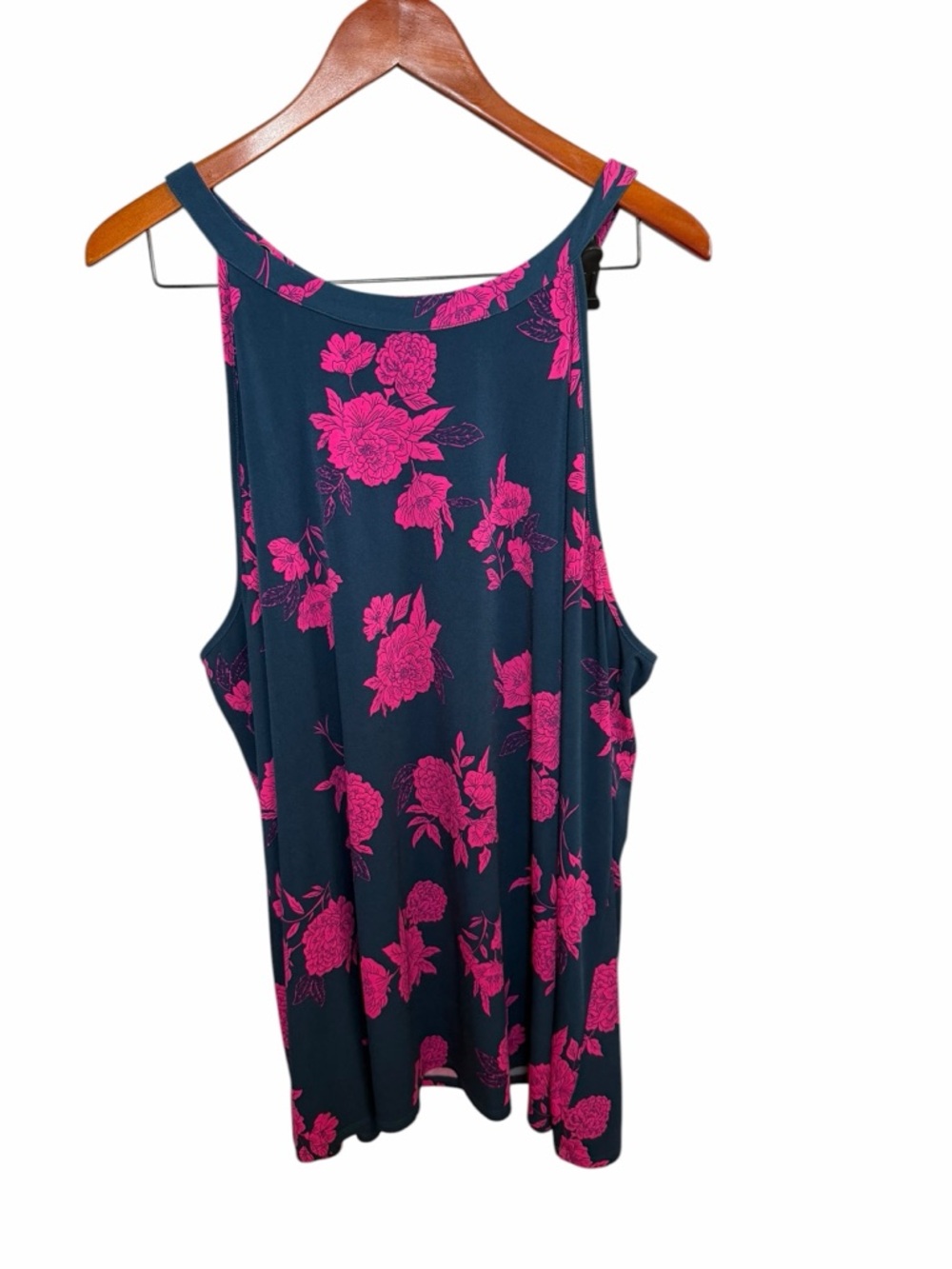 torrid 4 Navy Halter Tank Top with Pink Floral Print 4X - Picture 2 of 8